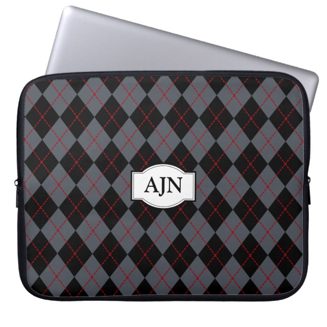 Sac pour ordinateur portable Argyle monogrammé (Devant)