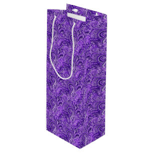 Sac pourpre classique de cadeau de vin de Paisley