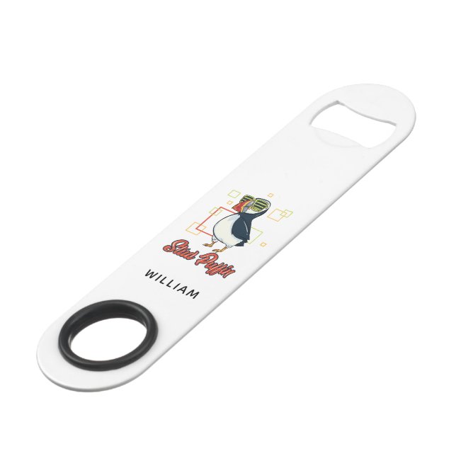 Sac Puffin Cute Oiseau Mer Personnalisé (Devant angulaire)