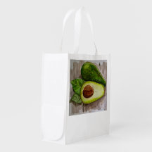 Aquarelle Avocado Art Marché réutilisable Fourre-t