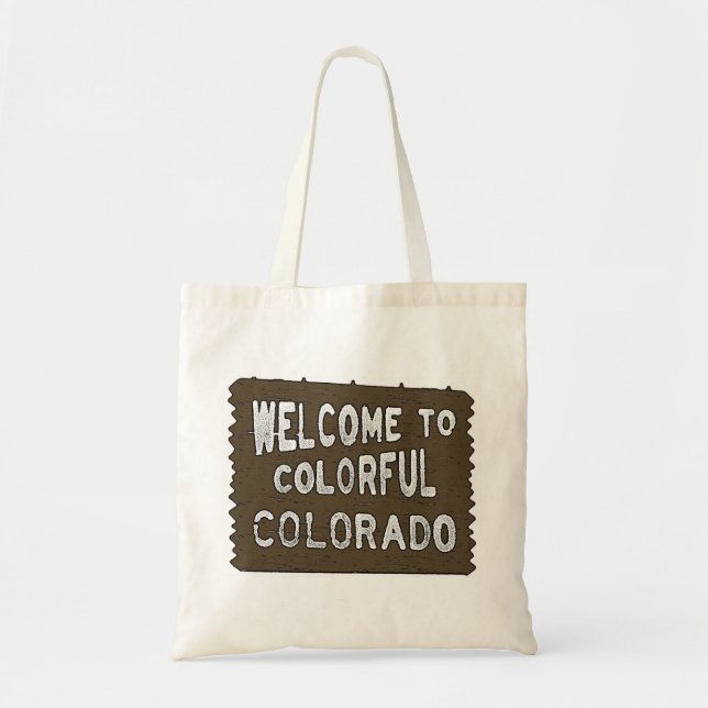 Sac réutilisable coloré de signe bienvenu du (Devant)