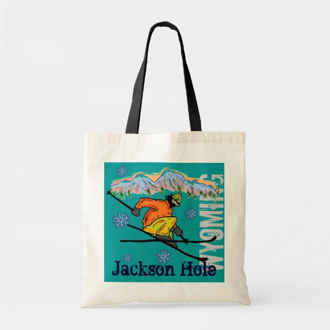 Sac réutilisable de ski de Jackson Hole Wyoming (Devant)