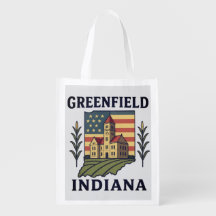 Drapeau américain Greenfield Indiana Fourre-tout