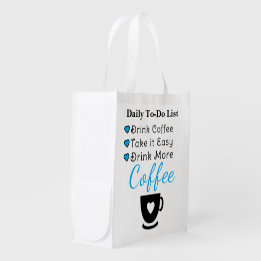 Sac Réutilisable Drink more coffee blue