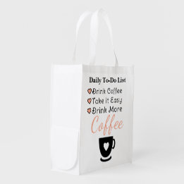 Sac Réutilisable Drink more coffee peach
