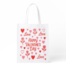 Happy St. Valentines Day Tote Grocery Bag