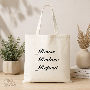 Sac Réutilisable Personnalisé Réduire Répéter Budg