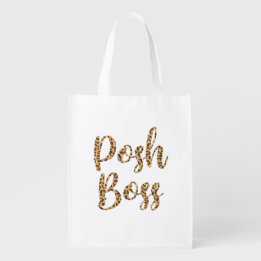 Sac Réutilisable Posh Boss Leopard Imprimé Épicerie réutilisable Fo