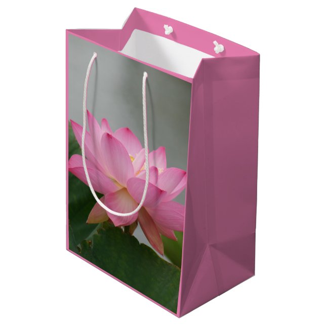 Sac rose de cadeau de fleur de Lotus (Dos Angle)