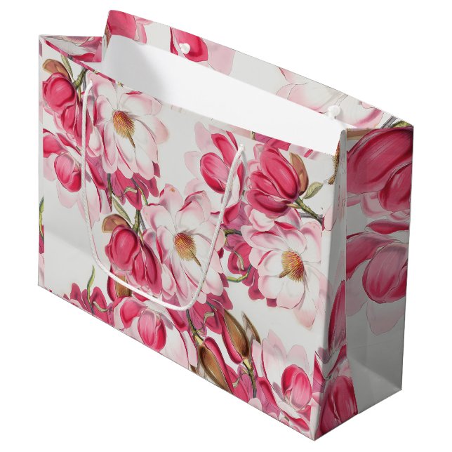 Sac rose de cadeau de magnolia (Devant Angle)