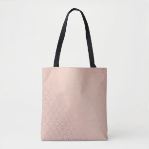 Sac Rose en toile de magasin en or géométrique