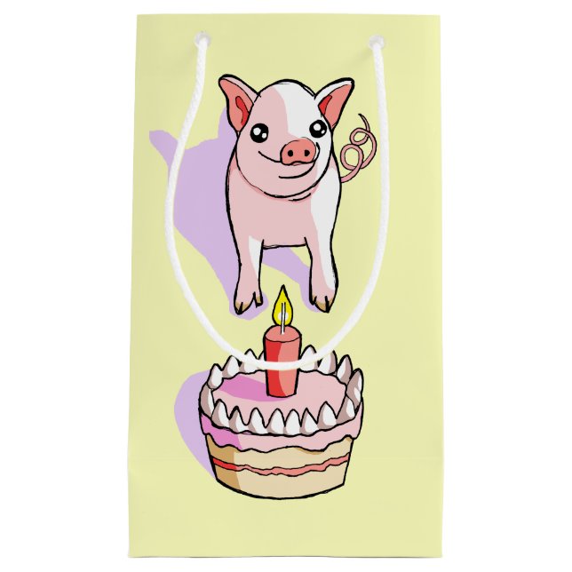 Sac rose mignon de cadeau de dessin de gâteau (Devant)