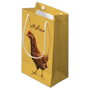Sac rouge de cadeau de poulet de poule