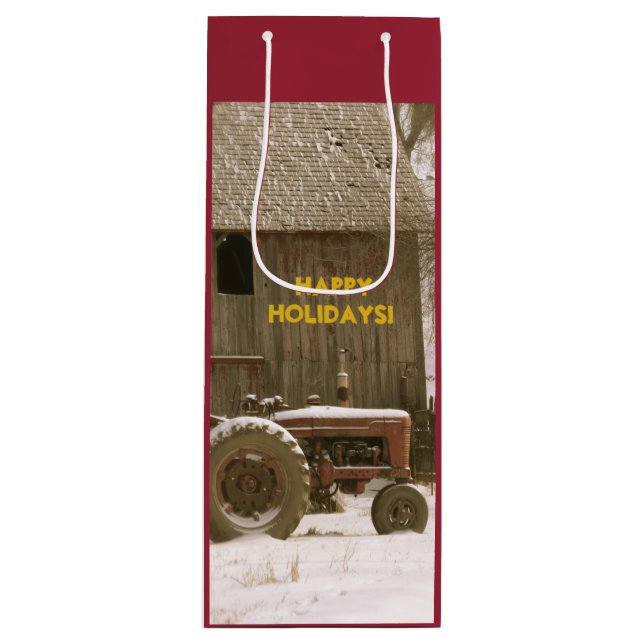 Sac rouge de cadeau de vin ou de cadeau de (Devant)