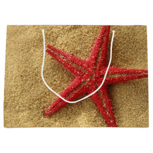 sac rouge de cadeau d'étoiles de mer
