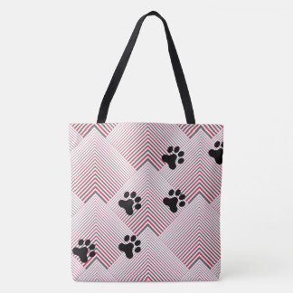 Sac rouge et argenté d'impression de chien