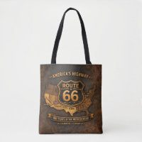 Sac Route 66 Épicerie Carte Vintage Américaine Art