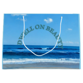 Sac scène de plage de joie grand sac cadeau