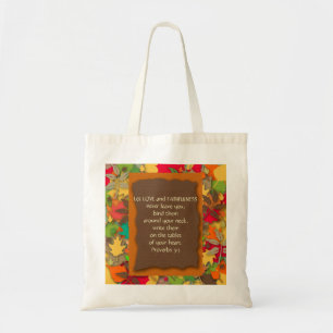Sac Tote Feuilles d'Automne - Verset de la Bible C