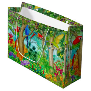 Sac tropical de cadeau de jungle d'ara grand