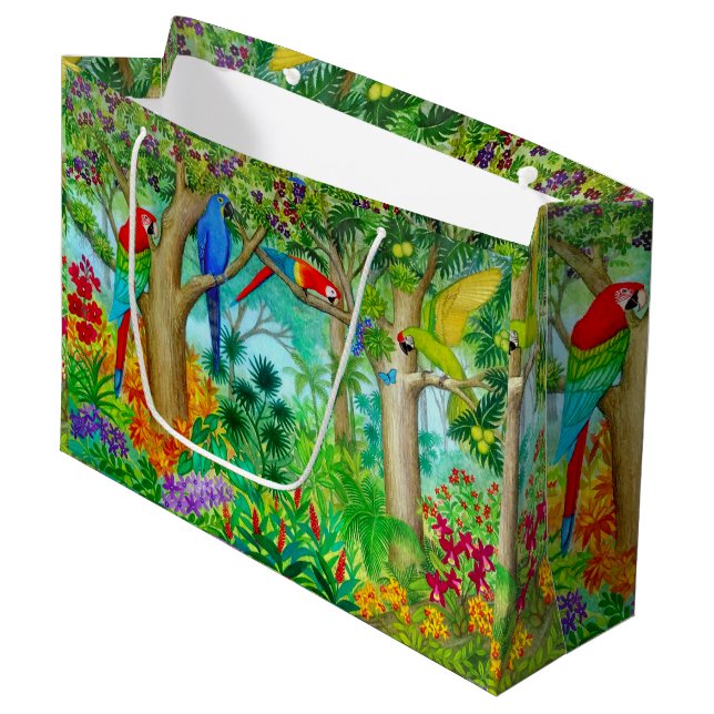 Sac tropical de cadeau de jungle d'ara grand (Devant Angle)