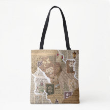 Sac vintage à collage pour journal déchiqueté