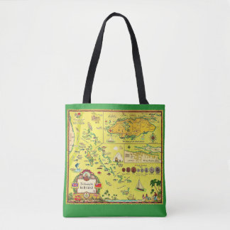 Sac vintage des îles Bahamas illustré