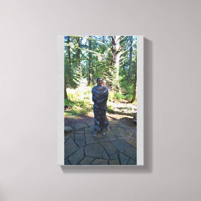 Sacagawea Statue, Fort Clatsop, Astoria, Oregon Canvas Print (Front)