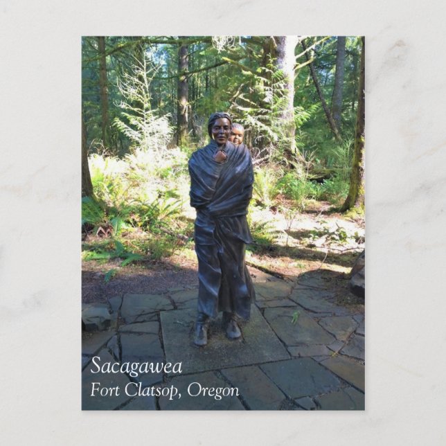 Sacagawea Statue, Fort Clatsop, Astoria, Oregon Postcard (Front)