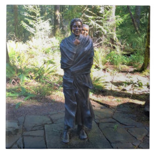 Sacagawea Statue, Fort Clatsop, Astoria, Oregon Tile