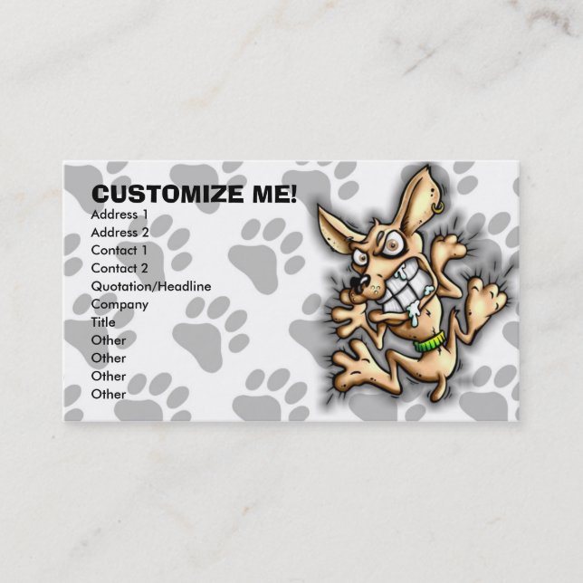 S'accrochent le carte de visite de chien de (Devant)