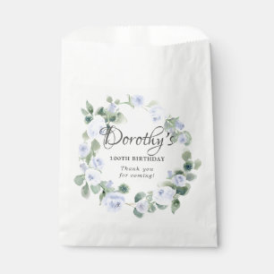 Sachets En Papier 100e anniversaire Rose bleu Floral Eucalyptus cour