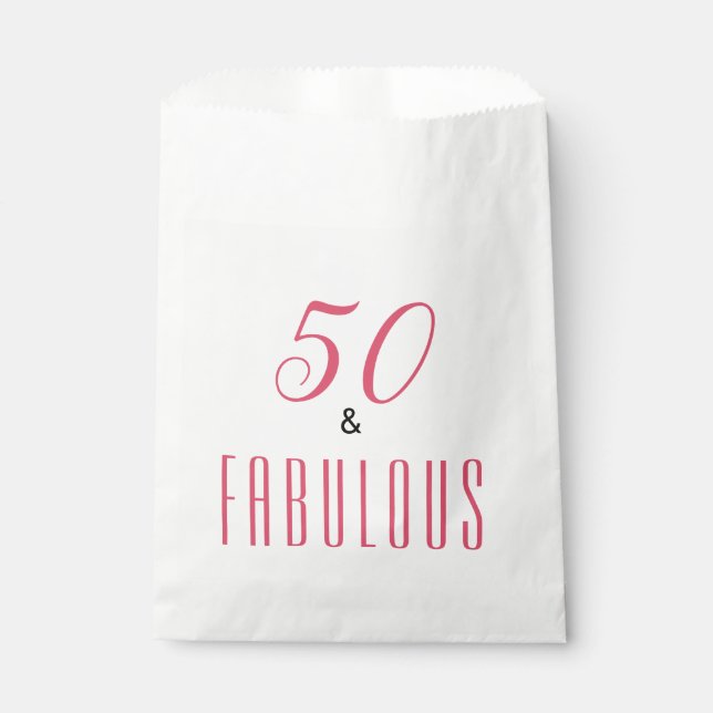 Sachets En Papier 50 Et Fabuleux Anniversaire Fête Favor Sac (Devant)