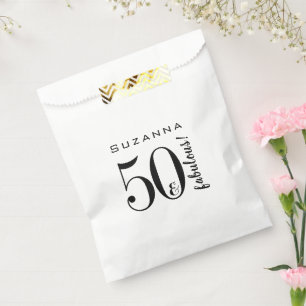 Sachets En Papier 50 et fabuleux anniversaire moderne Noir