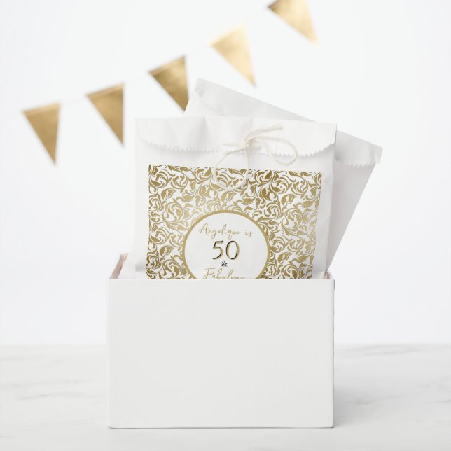 Sachets En Papier 50 & Fabuleux 50e anniversaire de l'or des perles  (Fête)