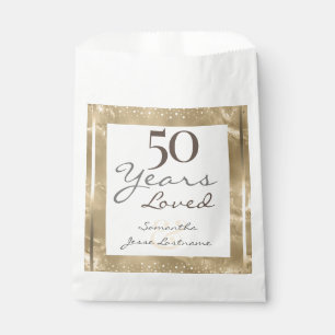 Sachets En Papier 50e anniversaire de Mariage Elegant Gold