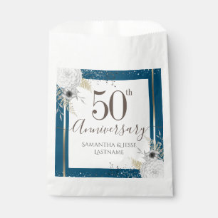 Sachets En Papier 50e anniversaire de Mariage Sac de préférence flor