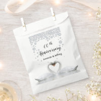 60e anniversaire de mariage couple de cygnes blanc