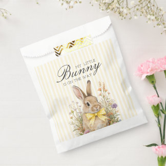 Sachets En Papier A cute little Floral Bunny Yellow Bow Baby Shower 