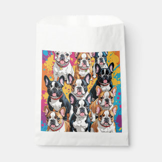 Sachets En Papier A group of dogs sitting on top of a colorful backg
