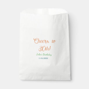 Sachets En Papier À la 30e anniversaire nom date orange vert bleu