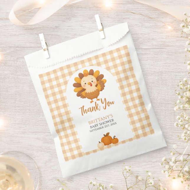 Sachets En Papier A Little Turkey Baby Shower Thanksgiving (Coupé)