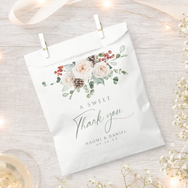 Sachets En Papier A Sweet Thank You Elegant Festive Floral Wedding (Coupé)