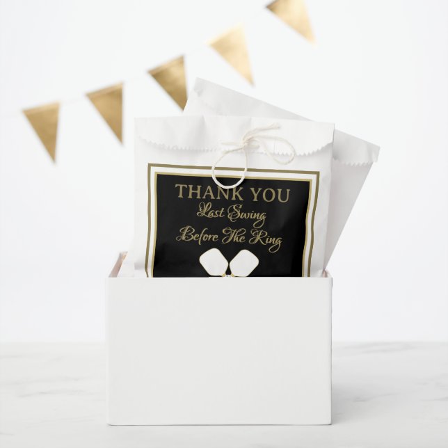 Sachets En Papier Activité mariage Week-end Pickleball Gold & White (Fête)
