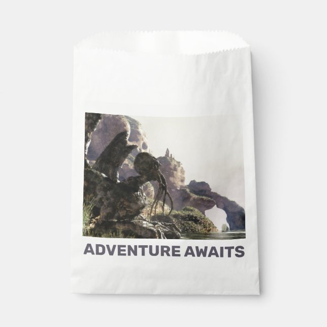 Sachets En Papier Adventure Awaits. Fantasy landscape (Devant)