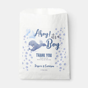 Sachets En Papier Ahoy c'est un garçon baby shower bleu baleine cout