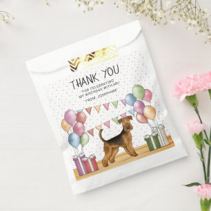 Sachets En Papier Airedale Terrier Couleurs Pastel Anniversaire Merc