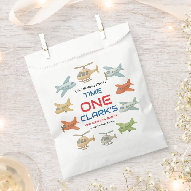 Sachets En Papier Airplane Boy 1st Birthday | Fun Sky Theme Party (Coupé)