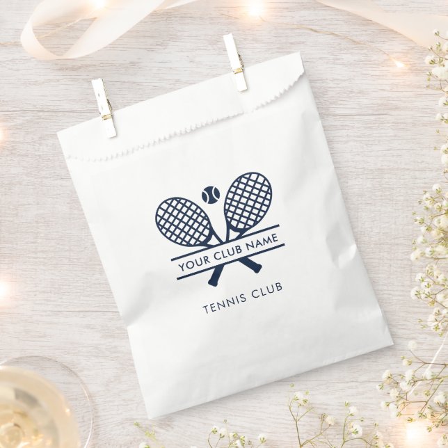 Sachets En Papier Ajouter Votre Nom Club Tennis Team Événements (Coupé)