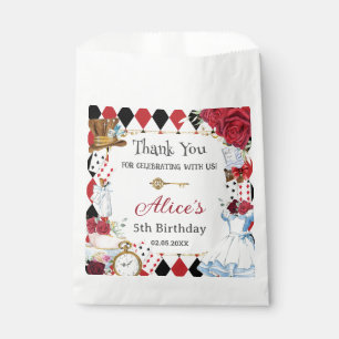 Sachets En Papier Alice au pays des merveilles Fleur rouge fête du t